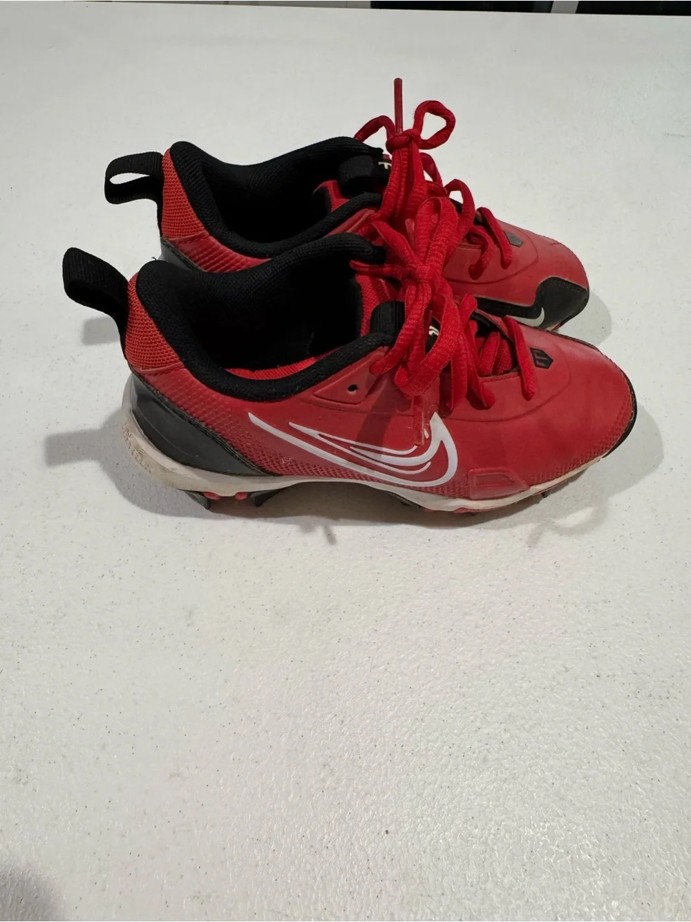 Nike Red and Black Kids Baseball Cleats